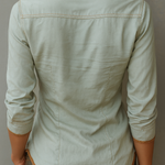Vintage Washed Henley Collar Denim Blouse