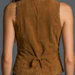 Vintage Lace Trim Distressed Vest