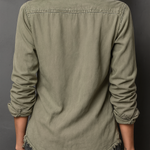 Vintage Pockets Long Sleeve Washed Blouse