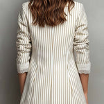 Vintage Striped Lace Short-sleeved Blazer