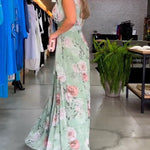 Jessica | Elegant Sleeveless V-neck Floral Print Dress