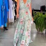 Jessica | Elegant Sleeveless V-neck Floral Print Dress
