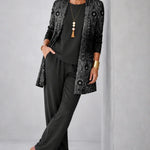 Vera™ | Black & Silver Paisley Three-Piece Set