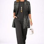 Vera™ | Black & Silver Paisley Three-Piece Set