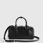 Italian Leather Mini Bowler Crossbody Satchel