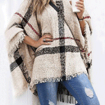 Margovil Chicest Tassel Lattice Cloak Poncho Sweater