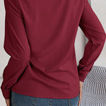 Elegant Layered V-neck Long-sleeved Casual Shirt