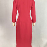 Bodycon Long Sleeves Buttoned Solid Color V-Neck Maxi Dresses Shirt Dress