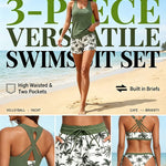 Maren | Three-Piece Tankini Bikini & Cover-Up Set
