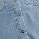 Casual Loose Vintage Denim Short Sleeve Shirt Tassel Mini Dress