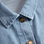 Western Retro Light Blue Denim Sleeveless Raw Edge Wide Leg Zipper Jumpsuit
