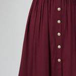Elegant Zinfandel-colored Cotton And Linen Sleeveless Maxi Dress