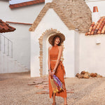 Solid Color Casual Halter Neck Sleeveless Dress Skirt Set