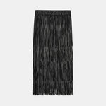 FRINGED MIDI SKIRT