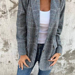 Stylish Casual Retro Plaid Lapel Suit Coat