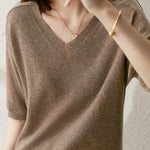 Urban Solid Color V-Neck Knitting Pullover
