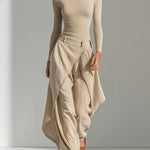 Riley | Off-Shoulder Bodysuit & Sculptural Draped Wide-Leg Trouser Set