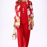 Theodora™ | Red Swirl-Print Three-Piece Outfit