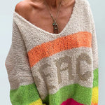 Nadorine Women's Bohemian Casual Pullover Sweater Dress