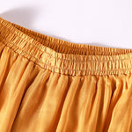 Casual Solid Color Chiffon Column Wide Leg Pants&Skirt