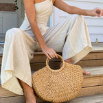 Sexy Sling Waist Pocket Straight Sleeveless Jumpsuit