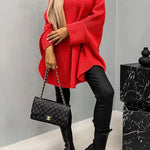 Remember Me Knit Crew Neck Poncho Loose Sweater