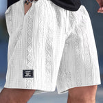 Caspien | Geometric Texture Knit Drawstring Shorts