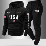 KZZ Men's Letter Print Hoodie Set