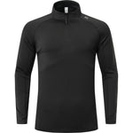 KZZ Men's Solid Half Zip Thumb Hole Design Sports Tee
