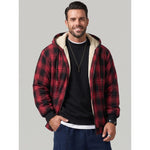 KZZ Men's Long-Sleeve Plaid Jacket