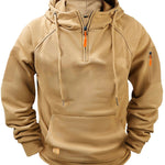 KZZ Men's Regular Fit Patched Pocket Drawstring Hoodie