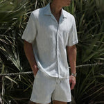 KZZ Men's Textured Knit Two-Piece Set