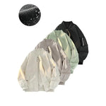 KZZ Men's solid color stand-up collar bomber jacket
