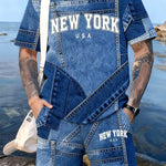 KZZ Men's Outdoor Short-Sleeve and Shorts Set