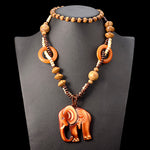 Bohemian Retro Ethnic Style Hand-woven Wooden Pendant Necklace