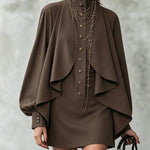 Ophelia | High-Neck Cape Mini Dress