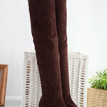 Women's suede solid color high boots