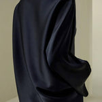 Satin Charmeuse Crewneck Blouse