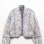 Retro print quilted short jacket
