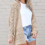 Long Sleeve Cutout Knit Cardigan