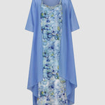 Two Piece Set Sleeveless Straps Elegant Dresses Casual Loose Fit Cardigan