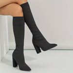 Lucía | WOMEN'S KNITTED SOCK BOOTS WITH BLOCK HEEL