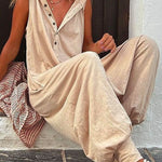 Margovil La Vie Pocketed Half Button Hoodied Jumpsuit(5 Colors Available)