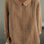 Cotton and Linen 3/4 Sleeve Shirt