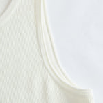 Elegant White Breathable Knit Tank Top
