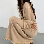 Nadorine Elegant Fungus-trimmed Backless Strappy Dress for Women Casual Summer Vacation 2026
