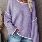 Oversized Soft Knit Long Batwing Sleeve Pullover Sweater Tunic Outfit Tops