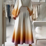 High Waisted Loose Gradient Pleated Split-Joint Pants Trousers