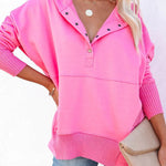 Women's New V-Neck Hooded Irregular Sweater