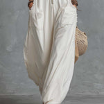 Vintage Casual Western Hooded V-neck Front Zip Lace Trim White Cotton Jumpsuit